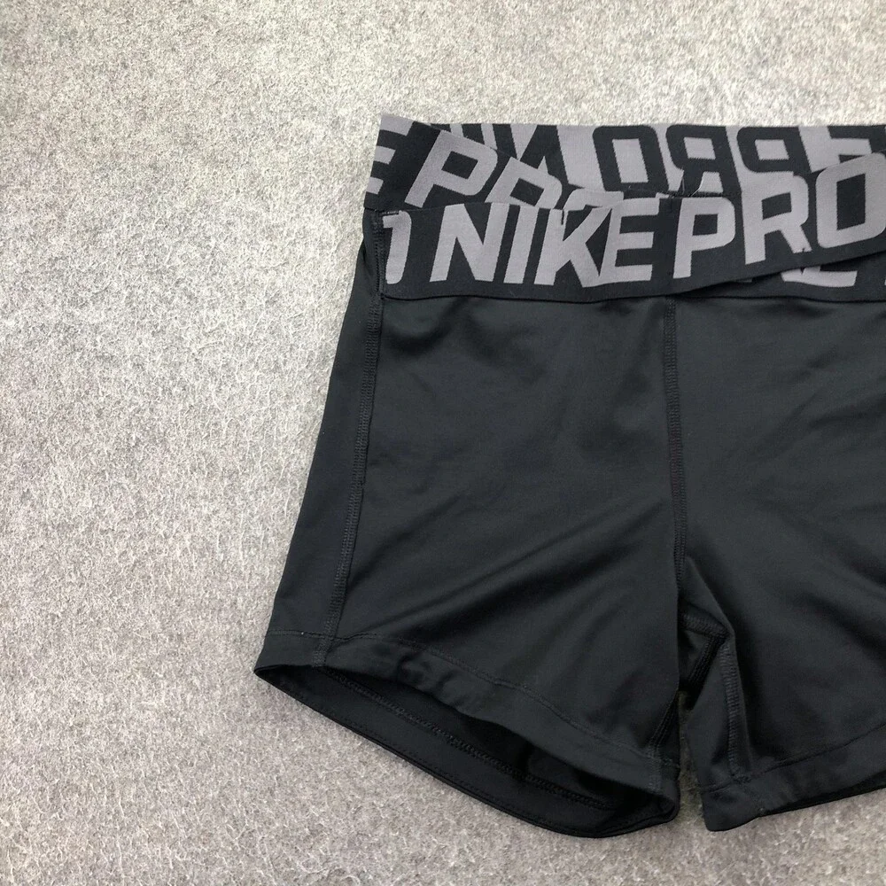 Nike Pro Shorts Womens Small Black Compression Dri-FIT 3 In Training Gym
